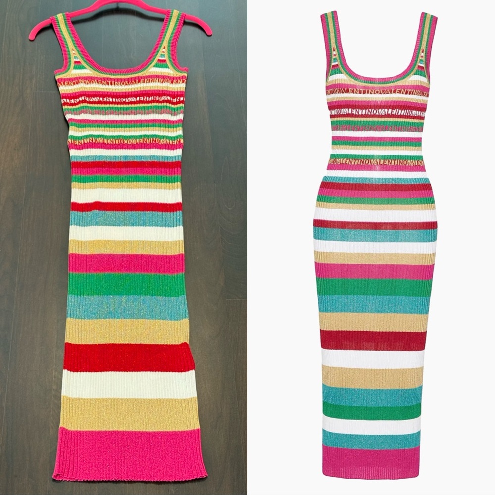 Valentino Garavani Stripes Lurex Dress Sz: S